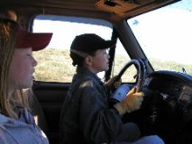 8/13/02 6:41  AM - Lucas can't get enough driving...