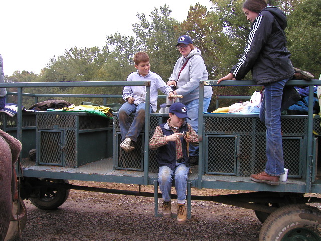 10/28/02 3:24  PM - John Bailey & Lucas Ruff Whittlin'  - Linda Ruff and Bridget  Bailey